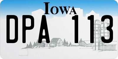 IA license plate DPA113