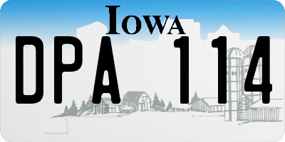 IA license plate DPA114
