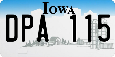 IA license plate DPA115