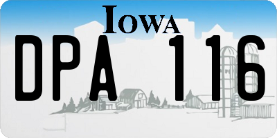IA license plate DPA116