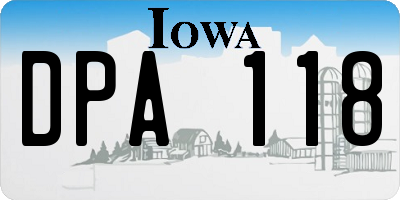 IA license plate DPA118