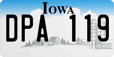 IA license plate DPA119