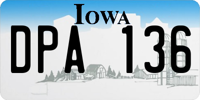 IA license plate DPA136