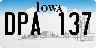 IA license plate DPA137