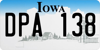 IA license plate DPA138