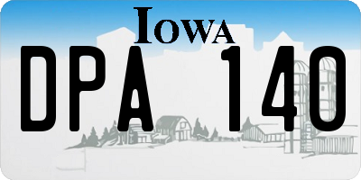 IA license plate DPA140