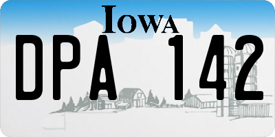 IA license plate DPA142