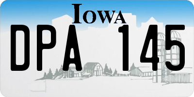IA license plate DPA145