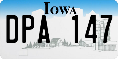 IA license plate DPA147