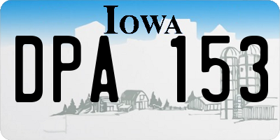 IA license plate DPA153