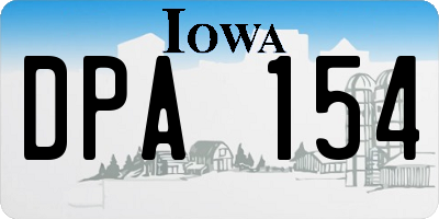 IA license plate DPA154