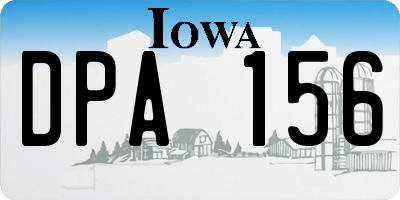 IA license plate DPA156