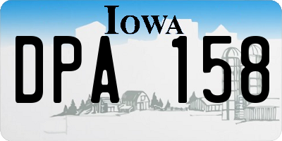 IA license plate DPA158