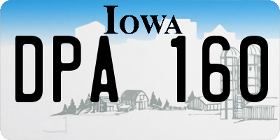 IA license plate DPA160