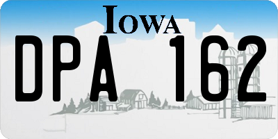 IA license plate DPA162