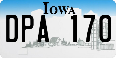 IA license plate DPA170