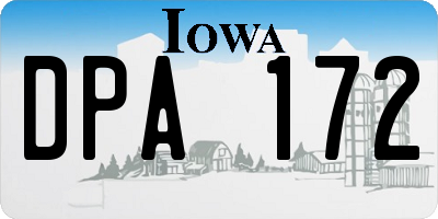 IA license plate DPA172