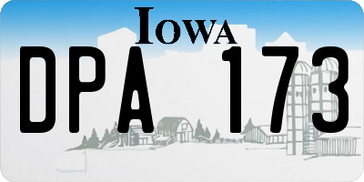 IA license plate DPA173