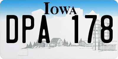 IA license plate DPA178
