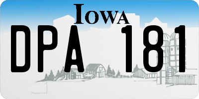 IA license plate DPA181