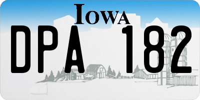 IA license plate DPA182