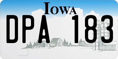 IA license plate DPA183