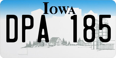 IA license plate DPA185