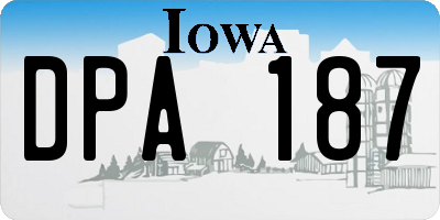 IA license plate DPA187