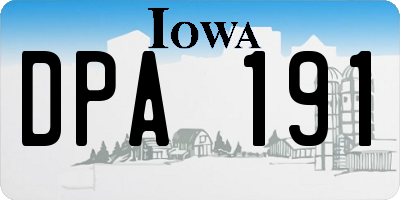 IA license plate DPA191