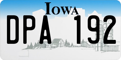 IA license plate DPA192