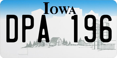 IA license plate DPA196