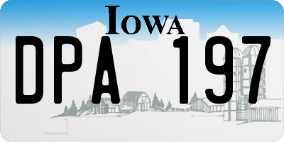 IA license plate DPA197
