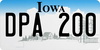 IA license plate DPA200