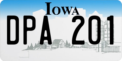 IA license plate DPA201