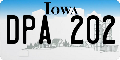 IA license plate DPA202