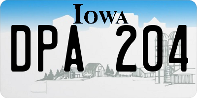 IA license plate DPA204
