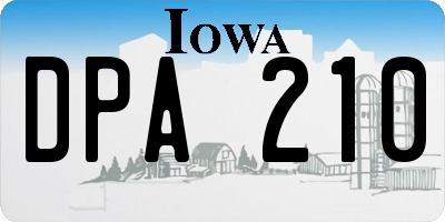 IA license plate DPA210