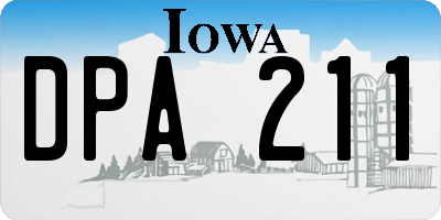 IA license plate DPA211