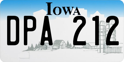IA license plate DPA212