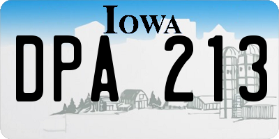 IA license plate DPA213