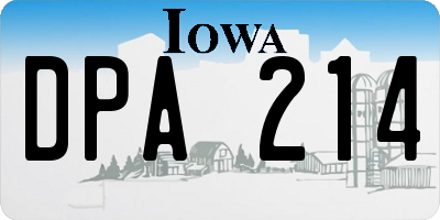 IA license plate DPA214