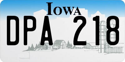 IA license plate DPA218
