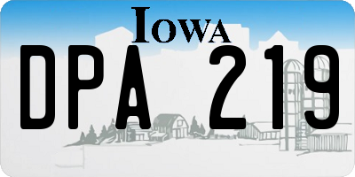 IA license plate DPA219