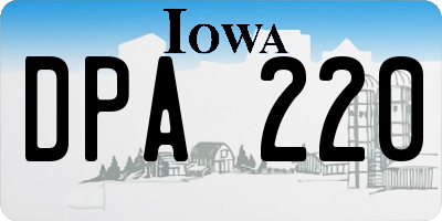 IA license plate DPA220
