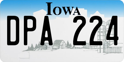 IA license plate DPA224