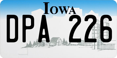 IA license plate DPA226
