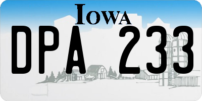 IA license plate DPA233