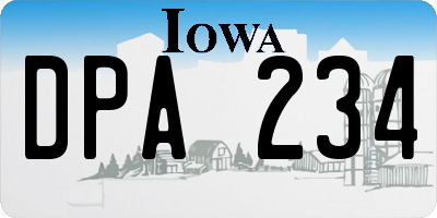 IA license plate DPA234