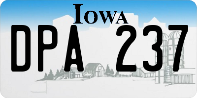 IA license plate DPA237