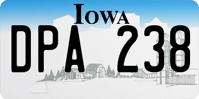 IA license plate DPA238